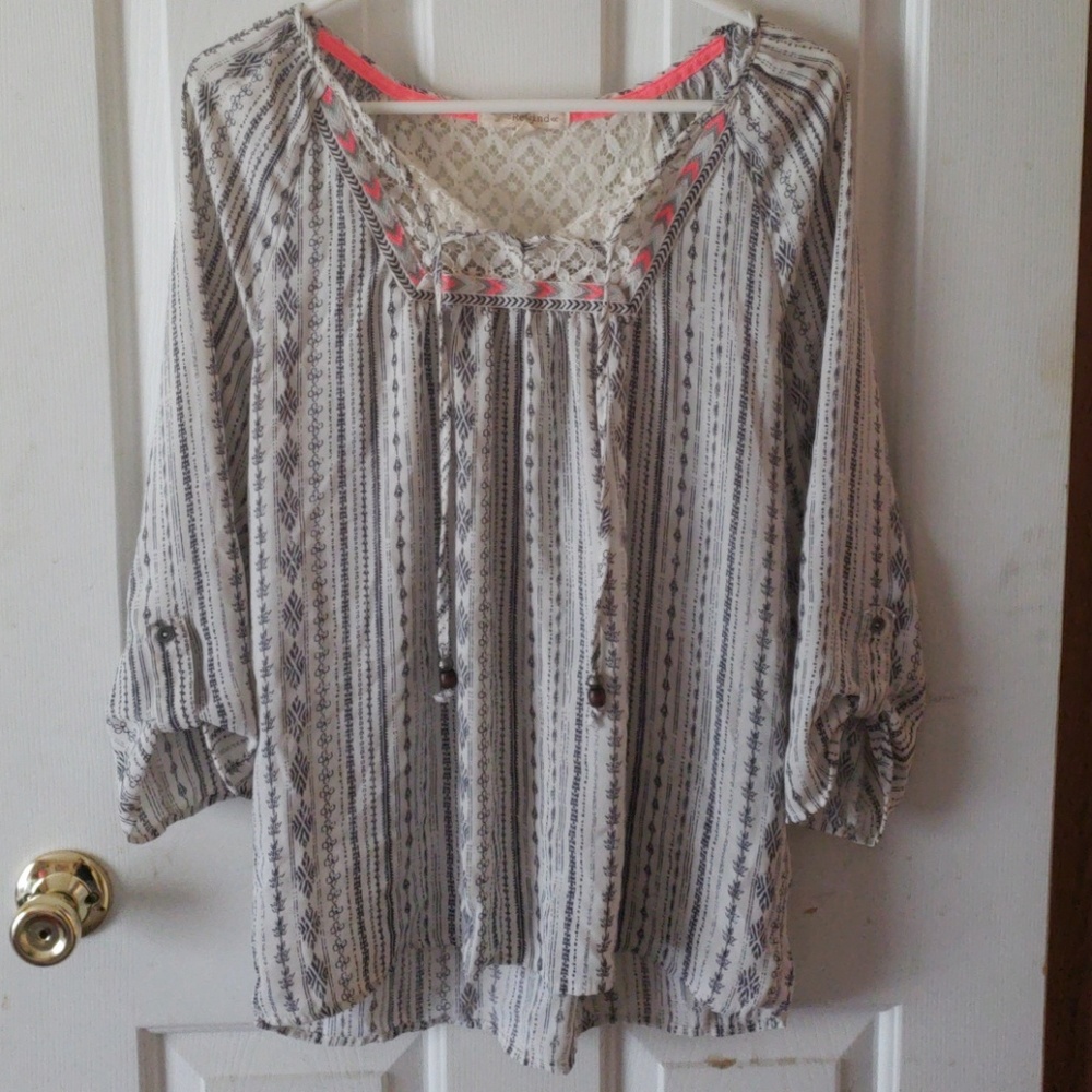 Black and white blouse